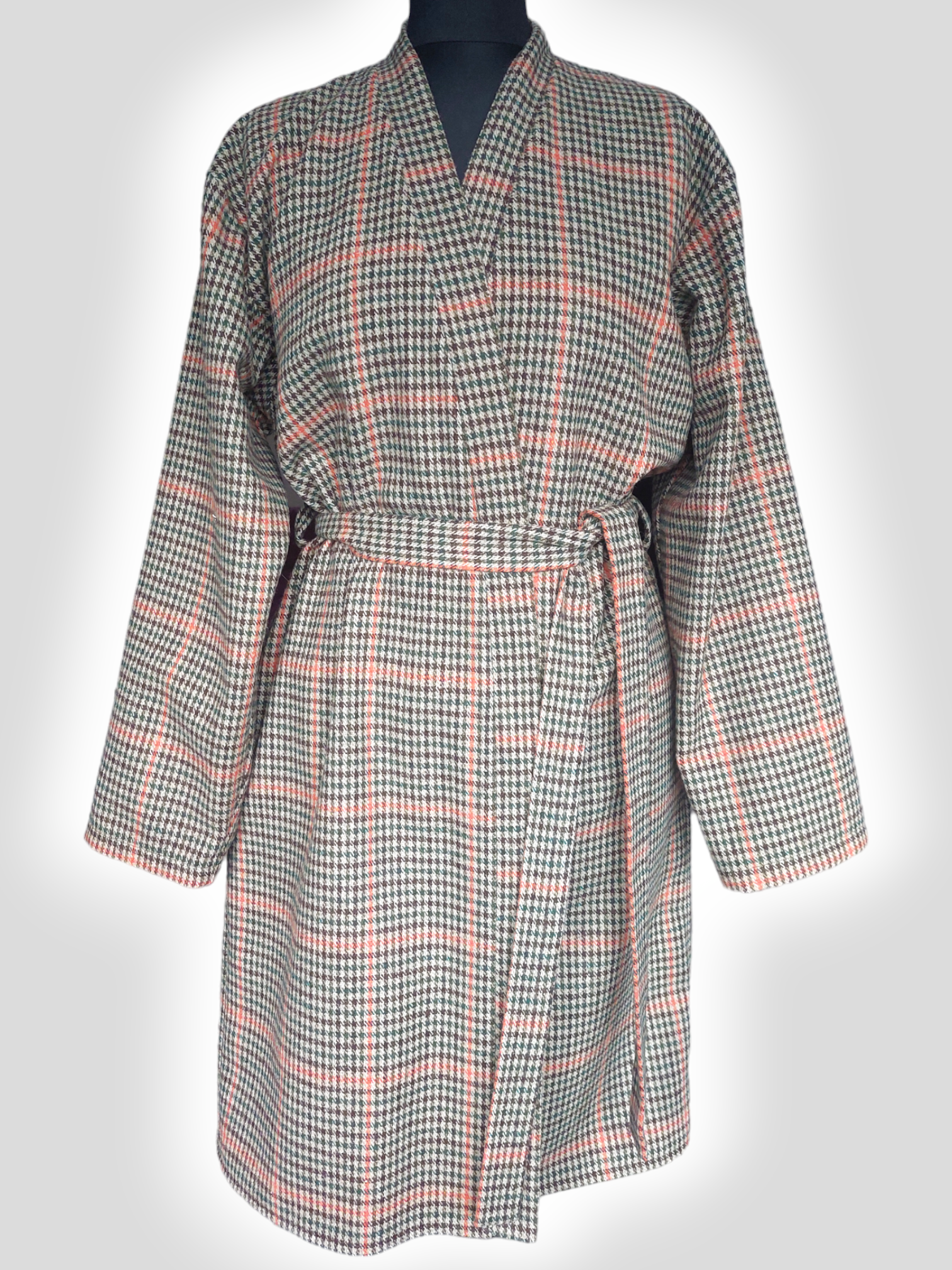 Oranžiga ruuduline kimono