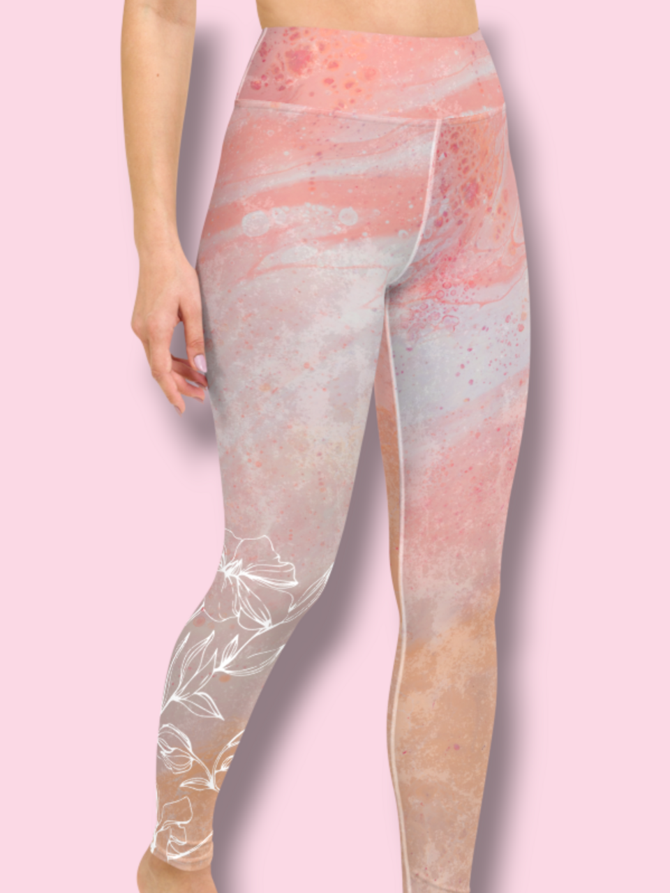 Valge lill roosakal taustal - Image 4