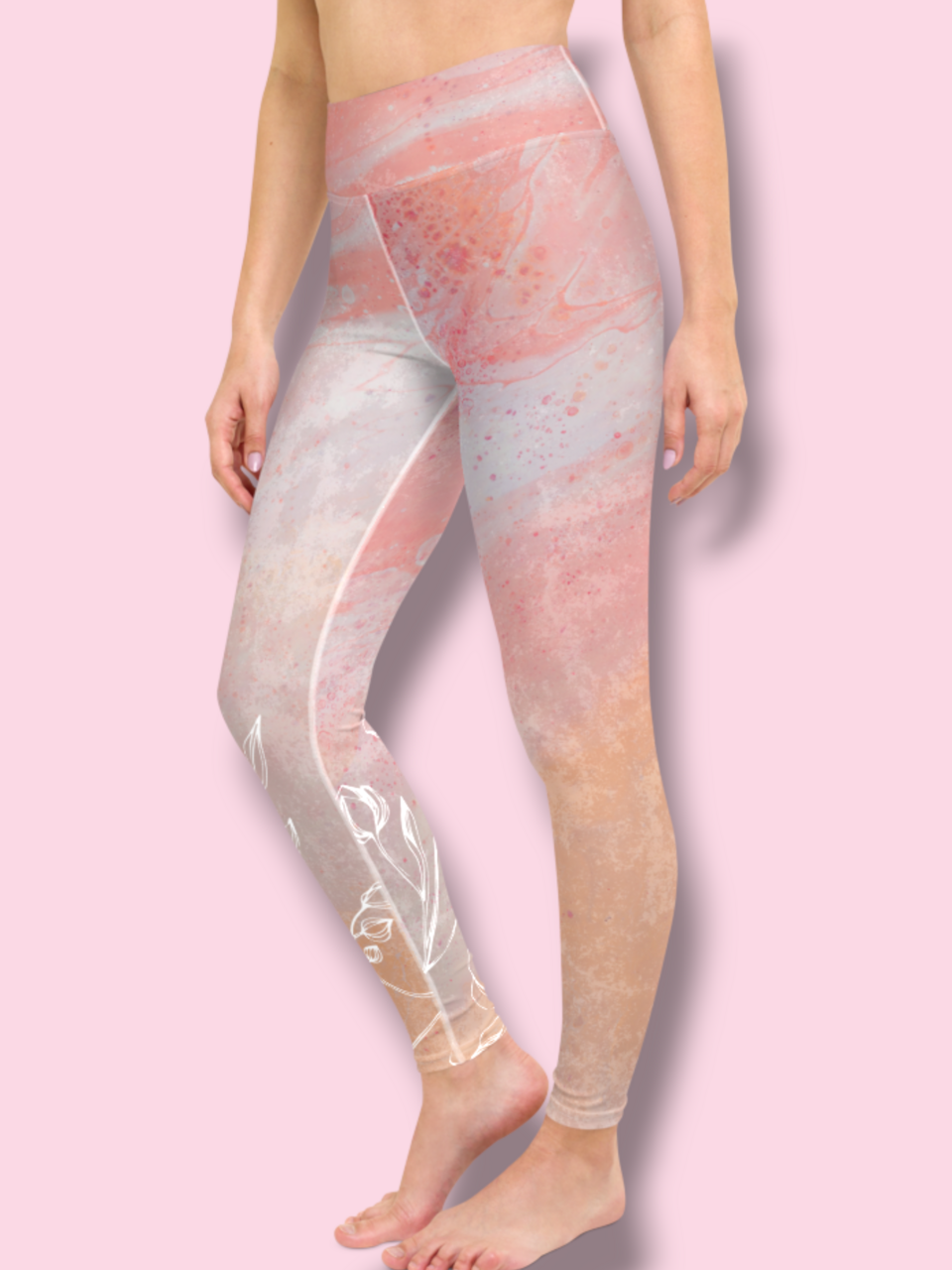 Valge lill roosakal taustal - Image 2