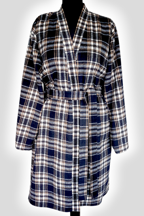 Tumesinine ruuduline kimono